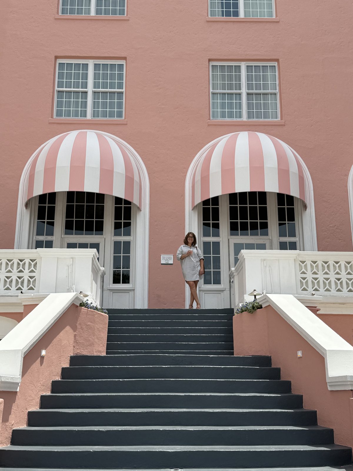 Pink hotel stairway