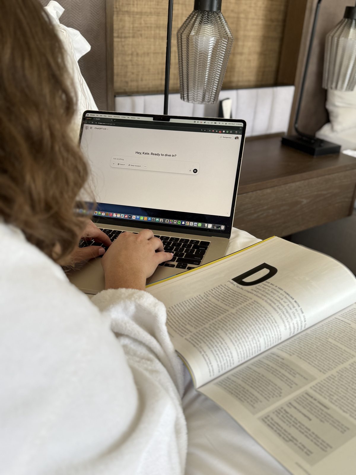 Working from the hotel desk